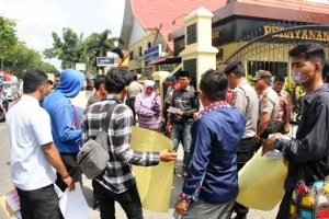 Demo Bansos Bengkalis di Mapolda Riau