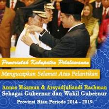 Pemkab Pelalawan Ucapkan Atas Pelantikan Gubri Priode 20014-1019